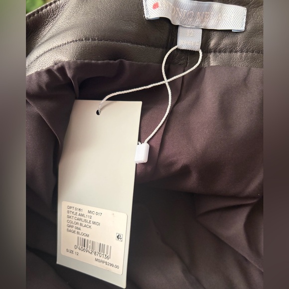 🆕Antonio Melani Genuine Leather Midi Pencil Skirt Black Size 10,12 LuxuryClassic - Picture 16 of 17